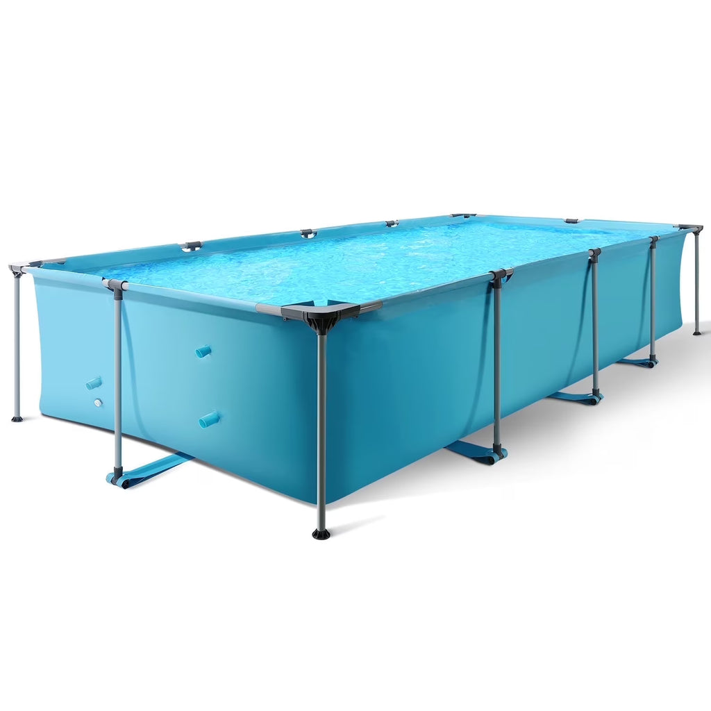 15FT Rectangular Frame Swimming Pool Metal Outdoor Backyard