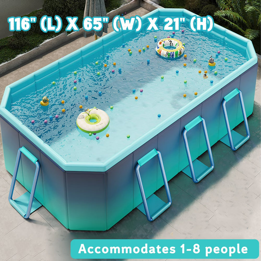 Hyindoor Outdoor Foldable Non-Inflatable Adults and Kids Swimming Pool Titanium Aluminum