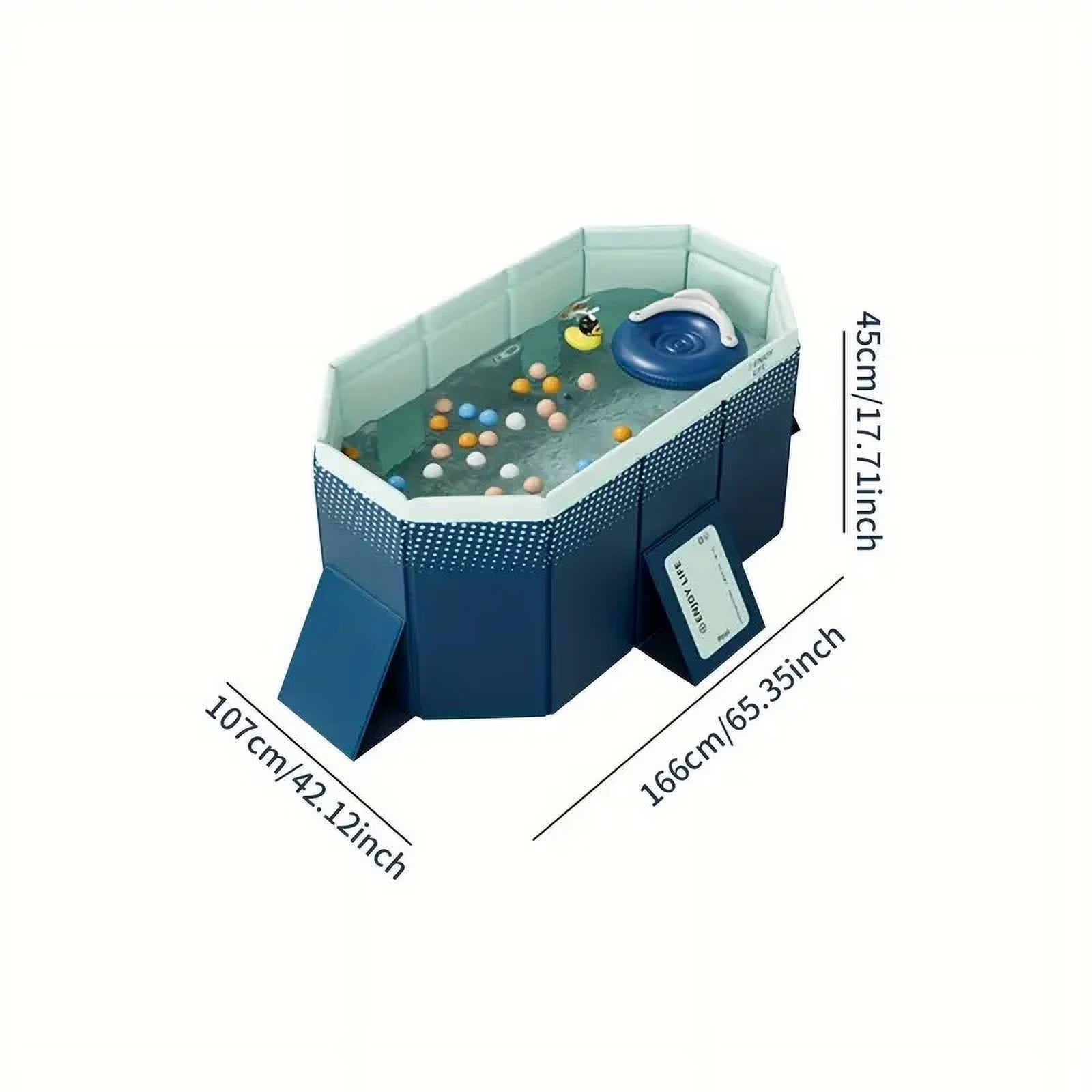 SESSLIFE Folding Swimming Pool, Non-Inflatable Portable Pool