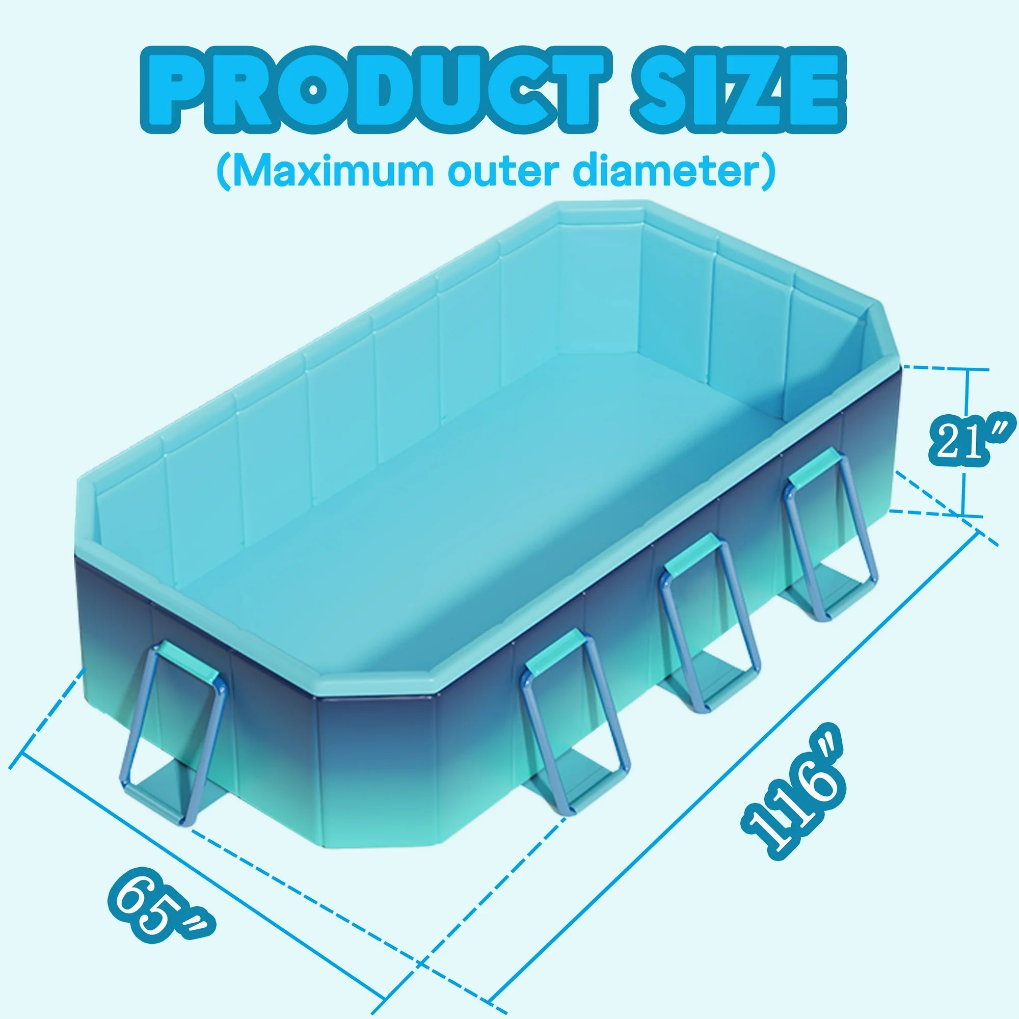 Hyindoor Outdoor Foldable Non-Inflatable Adults and Kids Swimming Pool Titanium Aluminum