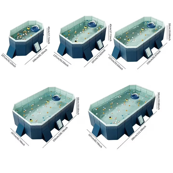 SESSLIFE Folding Swimming Pool, Non-Inflatable Portable Pool
